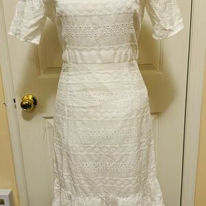 Elegant White Lace Dress